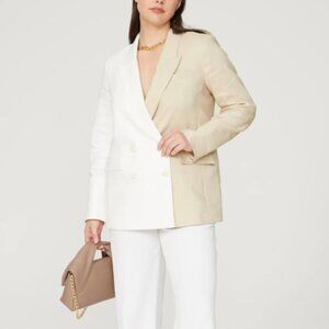 Veronica Beard Braeton Tan Linen Dickie Blazer